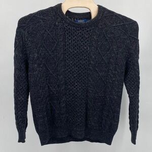 Polo Ralph Lauren Men's XL Charcoal Grey Cable‎ Knit Cotton Sweater Heavy